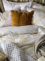 Laura Ashley Set of 2 Ochre Yellow Walled Garden 200 Thread Count Pillowcases - Image 2 of 4