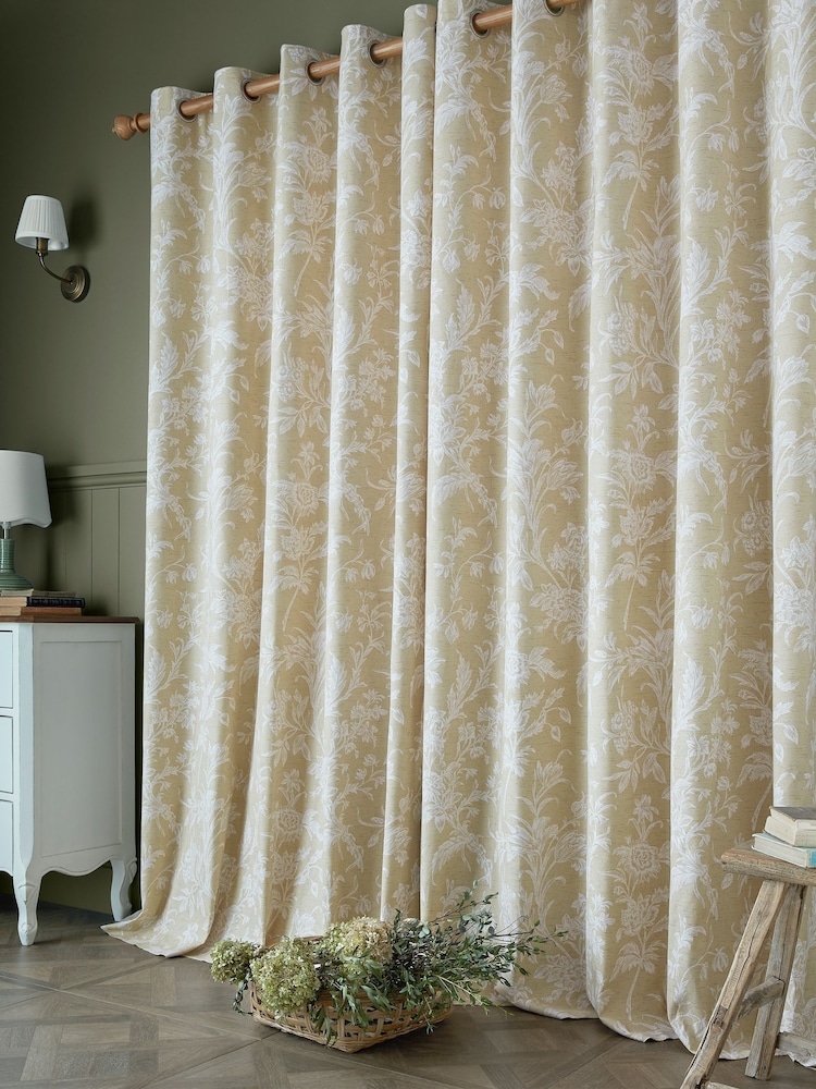 Laura Ashley Caramel Lloyd Eyelet Curtains - Image 2 of 4