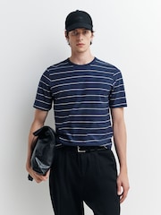 Folk Blue Microstripe T-Shirt - Image 1 of 4