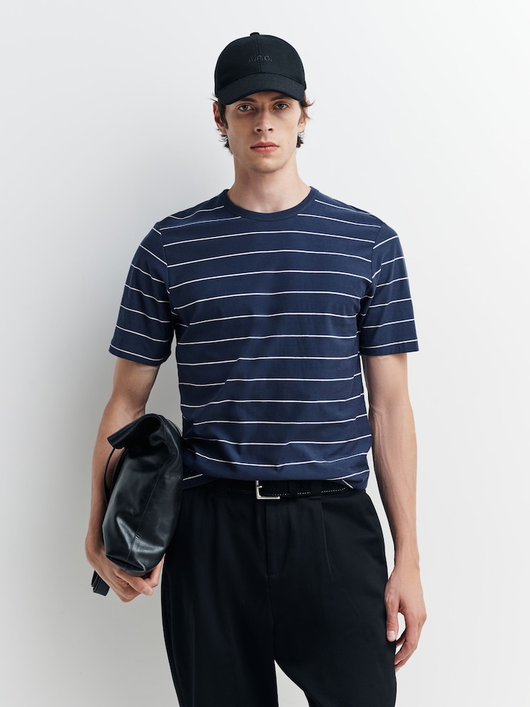 Folk Blue Microstripe T-Shirt - Image 1 of 4