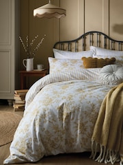 Laura Ashley Ochre Yellow Walled Garden 200 Thread Count Duvet Cover and Pillowcase Set - Image 1 of 7