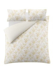 Laura Ashley Ochre Yellow Walled Garden 200 Thread Count Duvet Cover and Pillowcase Set - Image 4 of 7