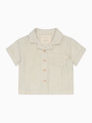 MORI Cream Stripe 100% Cotton Muslin Shirt - Image 2 of 3
