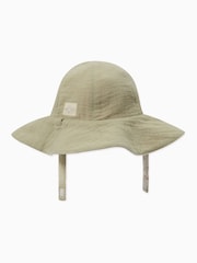MORI Green Floral 100% Cotton Muslin Sun Hat - Image 2 of 2