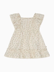 MORI Green Floral 100% Cotton Muslin Dress Set - Image 2 of 3
