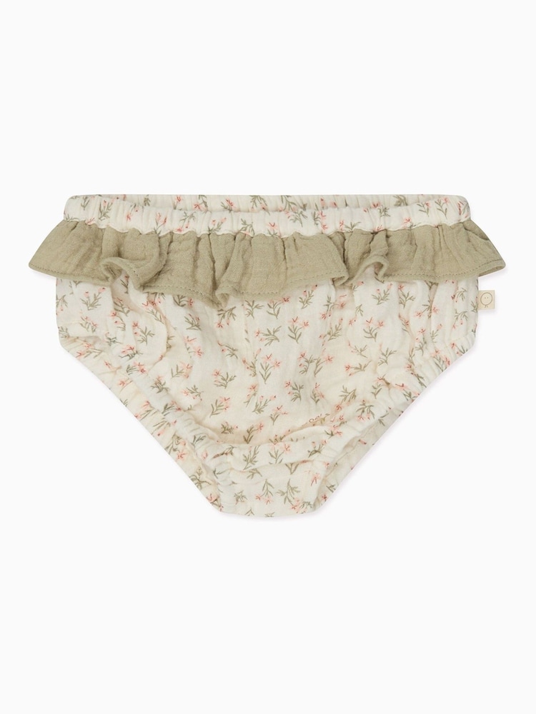 MORI Green Floral 100% Cotton Muslin Dress Set - Image 3 of 3
