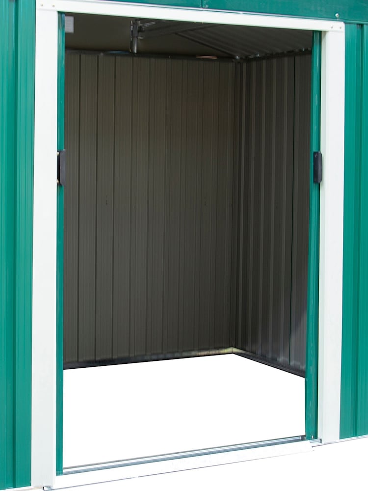 Charles Bentley Green 8ft x 6ft Metal Garden Shed - Image 2 of 2