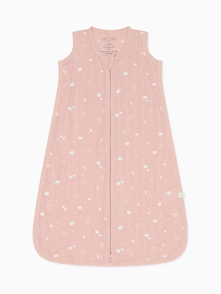 MORI 100% Cotton Muslin 0.5 TOG Front Opening Sleeping Bag - Image 1 of 3 MORI 100% Cotton Muslin 0.5 TOG Front Opening Sleeping Bag - Image 1 of 3