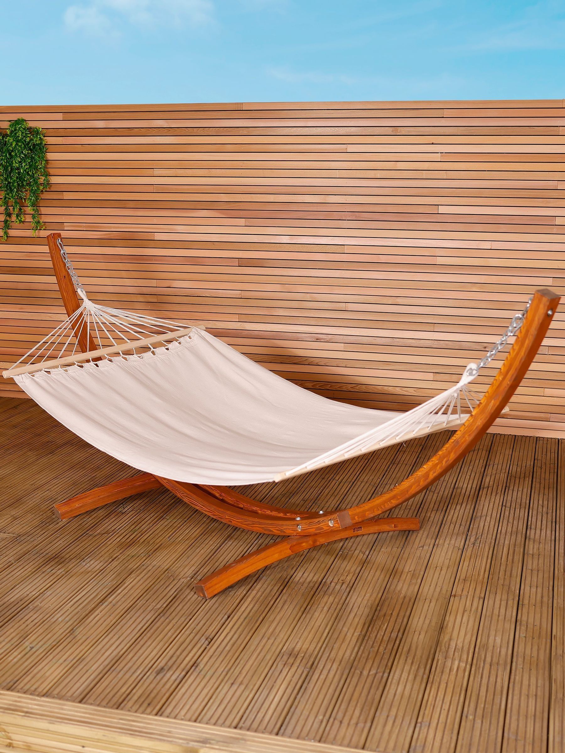 Buy Charles Bentley Cream Larch Wood Arc Garden Hammock from the
