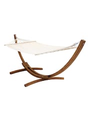 Charles Bentley Cream Larch Wood Arc Garden Hammock - Image 3 of 6