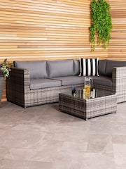 Charles Bentley Grey Garden Rattan Corner Sofa & Coffee Table Set - Image 2 of 4