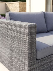 Charles Bentley Grey Garden Rattan Corner Sofa & Coffee Table Set - Image 5 of 6