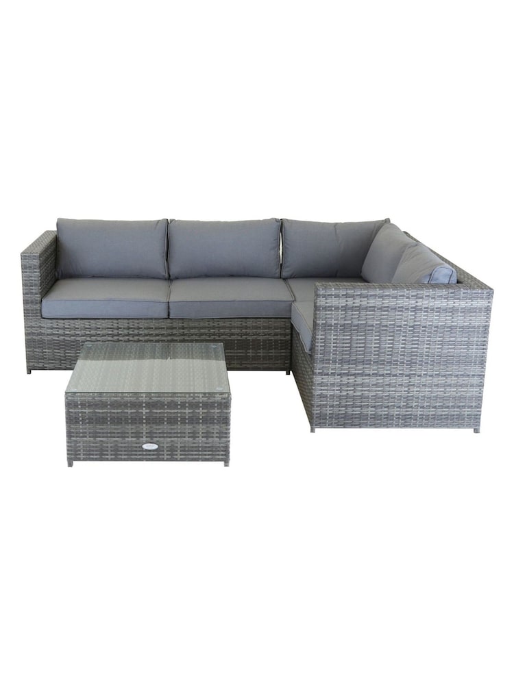 Charles Bentley Grey Garden Rattan Corner Sofa & Coffee Table Set - Image 6 of 6 Charles Bentley Grey Garden Rattan Corner Sofa & Coffee Table Set - Image 6 of 6