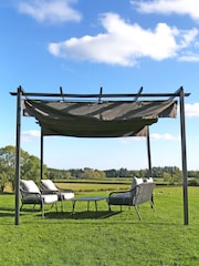 Charles Bentley Grey Premium Steel Garden Pergola Gazebo - Image 1 of 3
