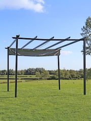 Charles Bentley Grey Premium Steel Garden Pergola Gazebo - Image 2 of 3