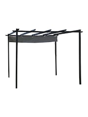Charles Bentley Grey Premium Steel Garden Pergola Gazebo - Image 4 of 5