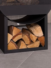 Charles Bentley Black Modern Style Steel Garden Chimenea - Image 5 of 6