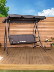 Charles Bentley Grey Metal Mesh Garden Swing Chair - Image 1 of 6