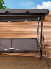 Charles Bentley Grey Metal Mesh Garden Swing Chair - Image 2 of 6