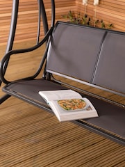 Charles Bentley Grey Metal Mesh Garden Swing Chair - Image 3 of 6