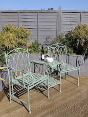 Charles Bentley Green Wrought Iron Garden Companion Seat - Image 1 of 4