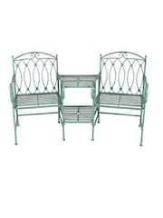 Charles Bentley Green Wrought Iron Garden Companion Seat - Image 2 of 4