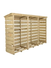 Charles Bentley Natural FSC Wooden Triple Garden Log Store - Image 2 of 4
