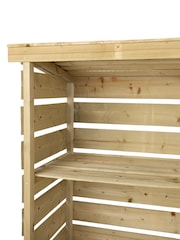 Charles Bentley Natural FSC Wooden Triple Garden Log Store - Image 4 of 4