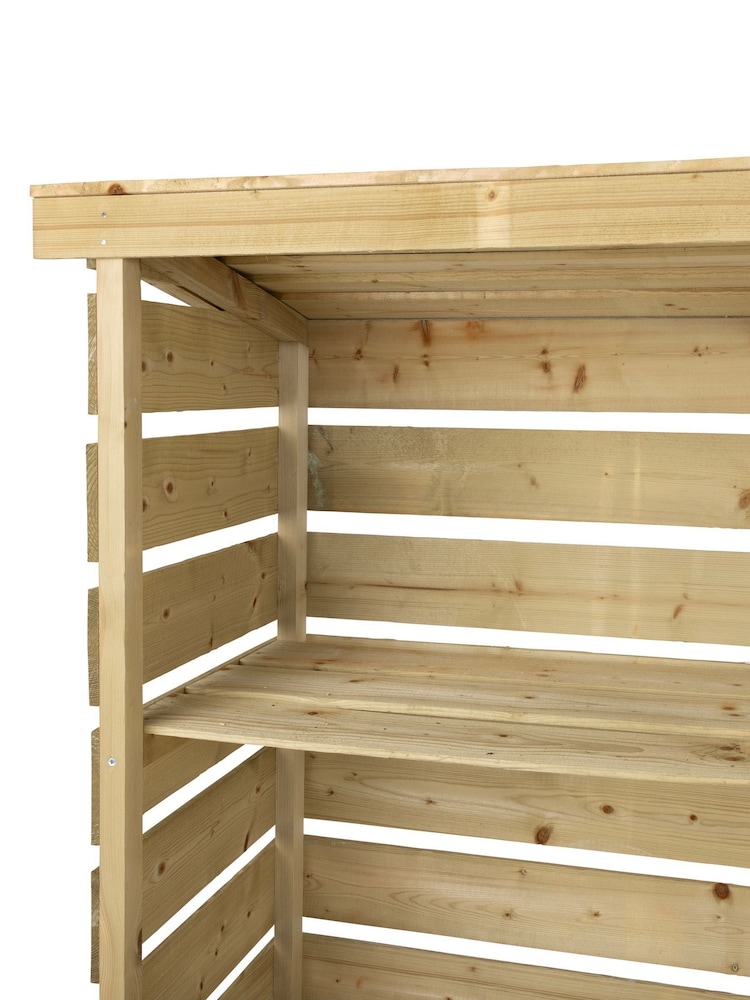 Charles Bentley Natural FSC Wooden Triple Garden Log Store - Image 4 of 4