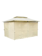 Charles Bentley Beige Steel Art Garden Gazebo With Curtains - Image 2 of 6