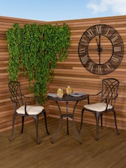 Charles Bentley Brown Cast Aluminium 3Pc Garden Bistro Set - Image 1 of 6