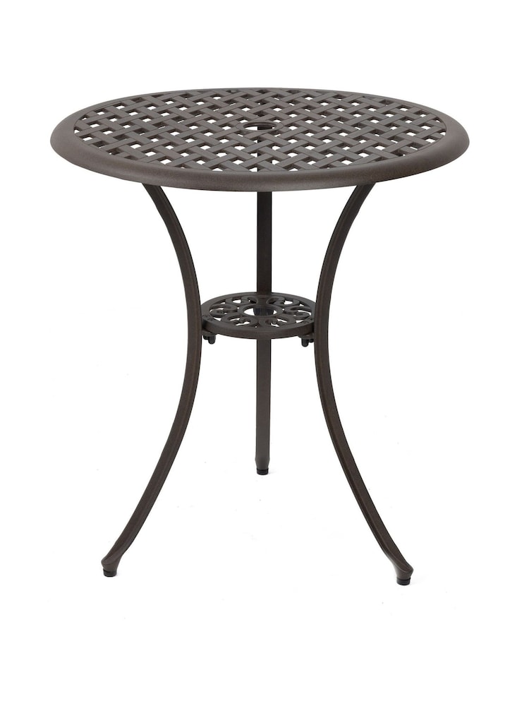 Charles Bentley Brown Cast Aluminium 3Pc Garden Bistro Set - Image 6 of 6