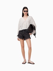 AllSaints White Kaito V-Neck Jumper - Image 3 of 7