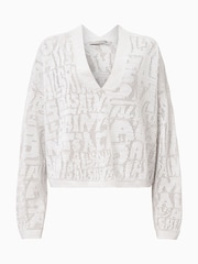 AllSaints White Kaito V-Neck Jumper - Image 7 of 7