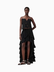 AllSaints Black Floral Print Embroidery 100% Organic Cotton Top - Image 5 of 9