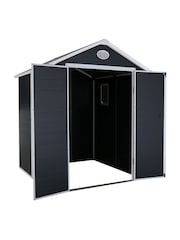 Charles Bentley Grey 6.3ft x 6.2ft Plastic Garden Shed - Image 3 of 6