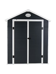 Charles Bentley Grey 6.3ft x 6.2ft Plastic Garden Shed - Image 4 of 6