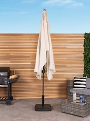 Charles Bentley Beige Rectangular Garden Parasol - Image 2 of 4