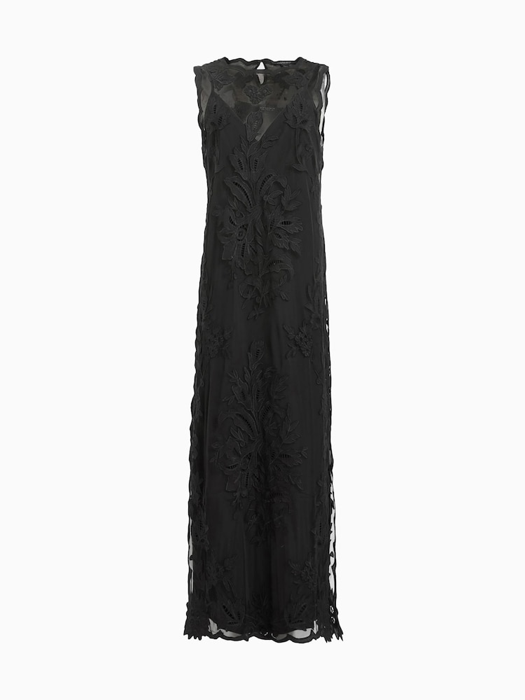 AllSaints Black Rye Embroidery Dress - Image 11 of 11