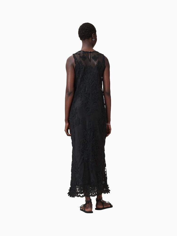 AllSaints Black Rye Embroidery Dress - Image 2 of 11