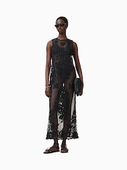 AllSaints Black Rye Embroidery Dress - Image 3 of 11