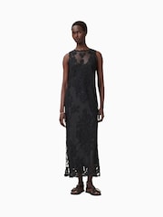 AllSaints Black Rye Embroidery Dress - Image 5 of 11