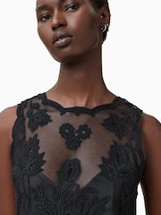 AllSaints Black Rye Embroidery Dress - Image 7 of 11