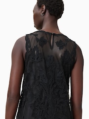 AllSaints Black Rye Embroidery Dress - Image 8 of 11