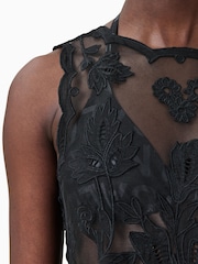 AllSaints Black Rye Embroidery Dress - Image 9 of 11