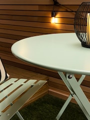 Charles Bentley Green Folding Metal Garden Bistro Set - Image 2 of 6
