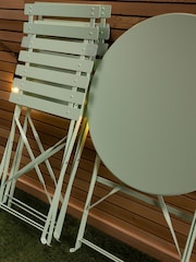 Charles Bentley Green Folding Metal Garden Bistro Set - Image 3 of 6