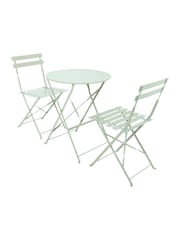 Charles Bentley Green Folding Metal Garden Bistro Set - Image 4 of 6