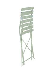Charles Bentley Green Folding Metal Garden Bistro Set - Image 5 of 6