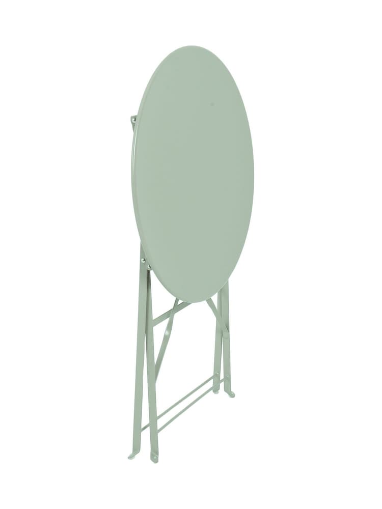 Charles Bentley Green Folding Metal Garden Bistro Set - Image 6 of 6